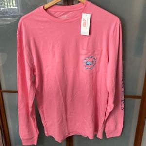 Pink vineyard vines long sleeve shirt.large size.nwt